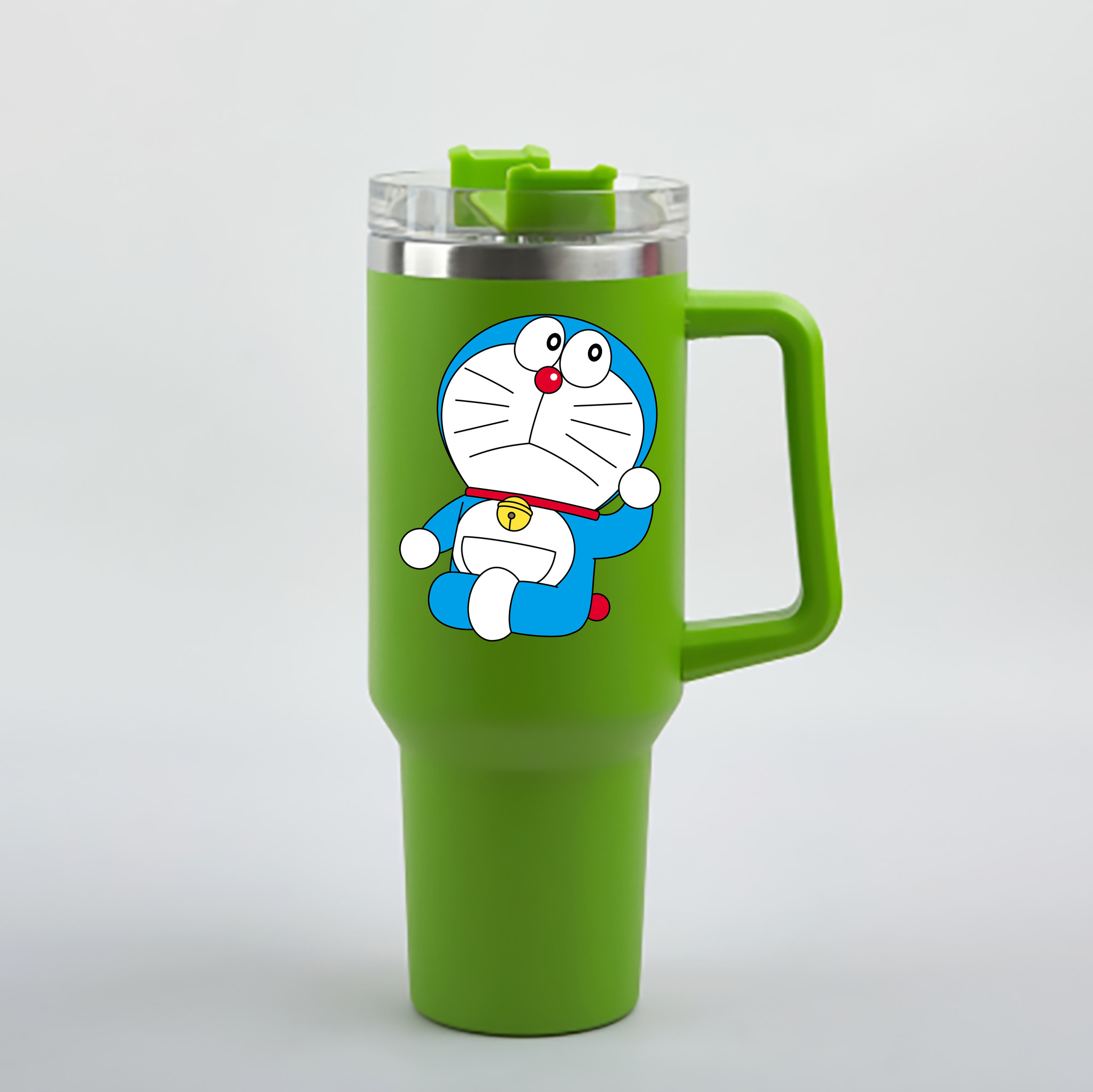 （画像用） ドラえもん Doraemon 1200mL車用タンブラー - クリスタルステッカー（プラスチックストロー付き）
